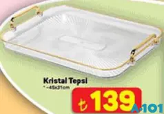 KRİSTAL TEPSİ 45X21 CM KRİSTAL TEPSİ 45X21 CM